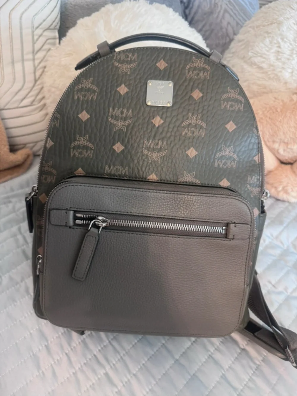 MCM Stark Small Backpack in Brown/Black